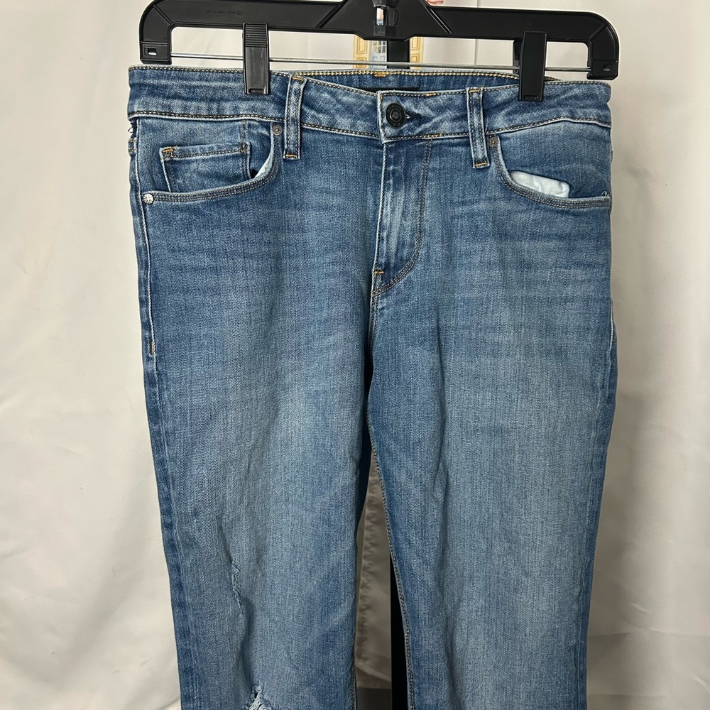 Hudson Jeans Women's Skinny Slim Straight Ripped Light Blue Denim